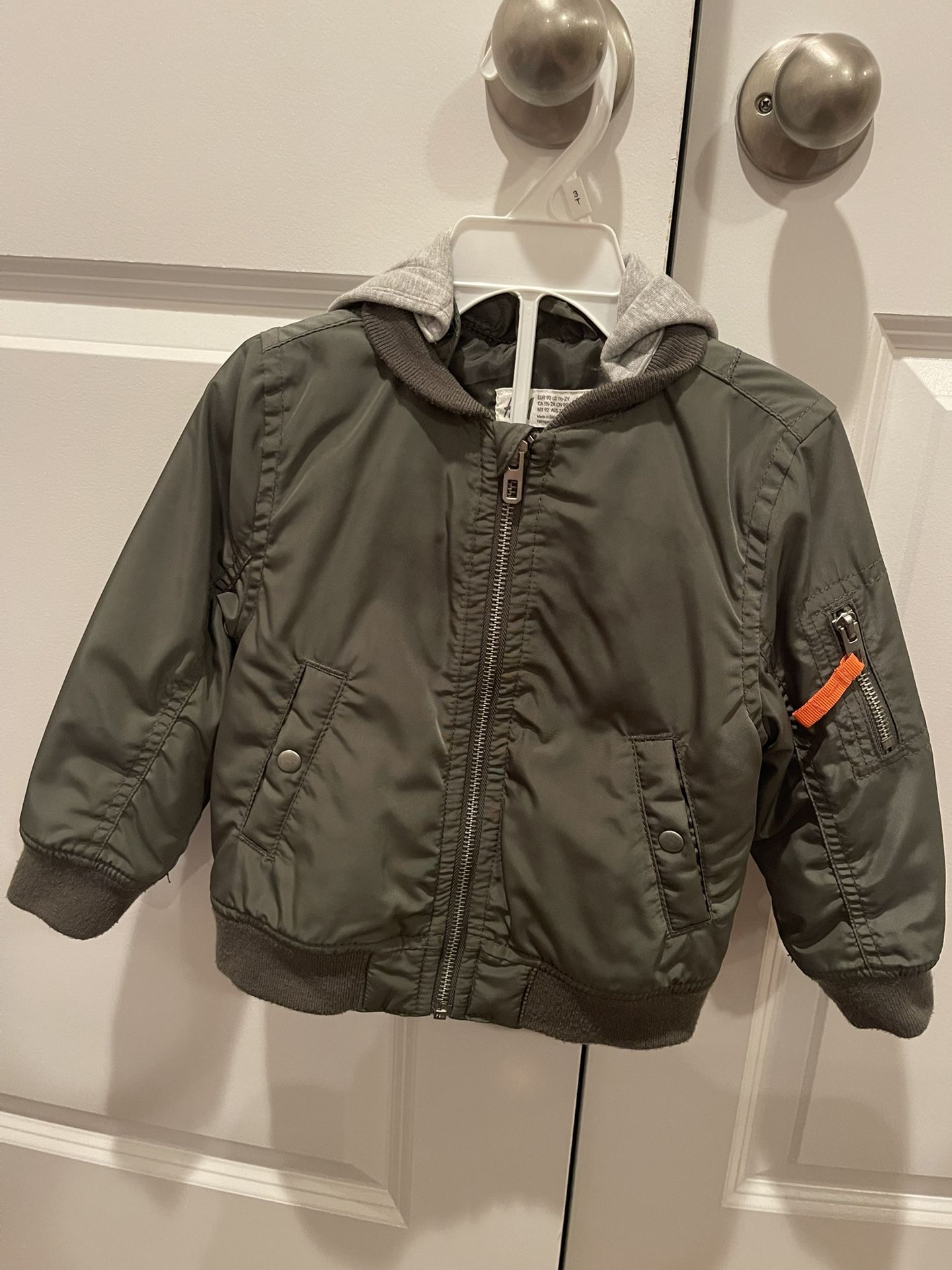 H&M Boys Bomber Jacket (1,5-2 Y) With Removable Hoodie