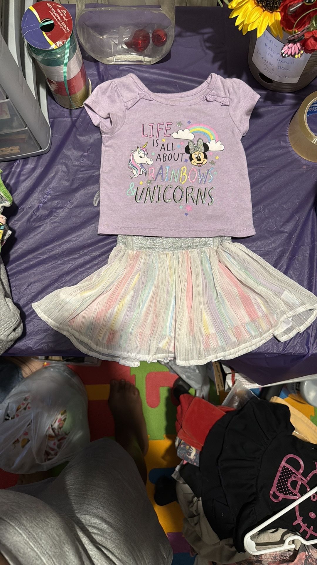 Disney Junior Lilac Minnie Matching Set SZ:12M