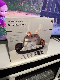 Sharper Image Electric S’mores Maker – 6 Marshmallow Roasting Sticks & Serving Tray Station| Indoor Smores Kit| Kids & Family Party Activity| Kitchen