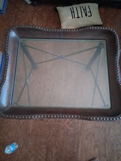 Brown glass coffee table