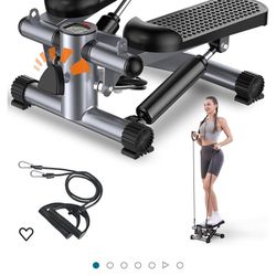 Steppers for Exercise,Mini Stepper with Exercise Equipment for Home Workouts,Hydraulic Fitness Stair Stepper with Resistance Band & Calories Count 350