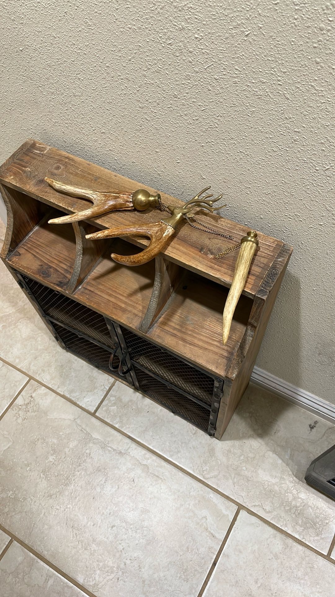 Very Cool Small Deer Antlers With Brass On The Ends Decor Pieces.