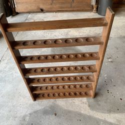 Wooden Shot Glass Display Rack – Holds 40+ Glasses