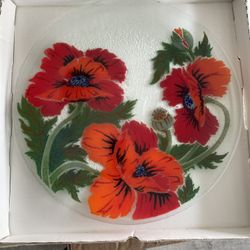 Peggy Karr Floral Glass Plate