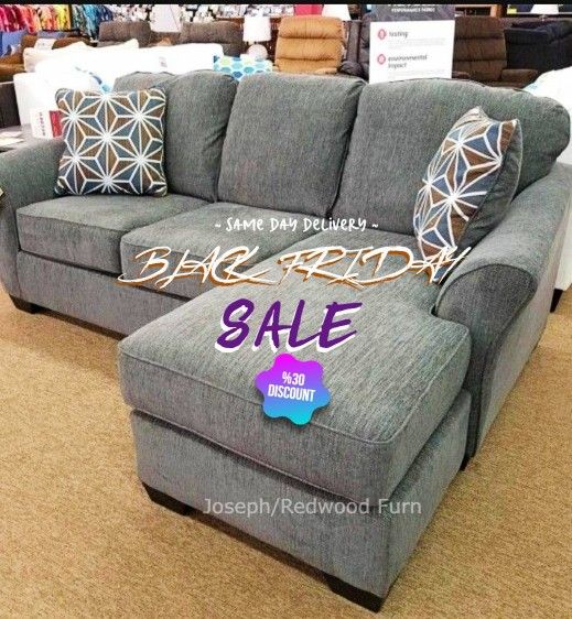 Brise Slate Color Sofa With Chaise By Ashley Furniture In Discount Now 