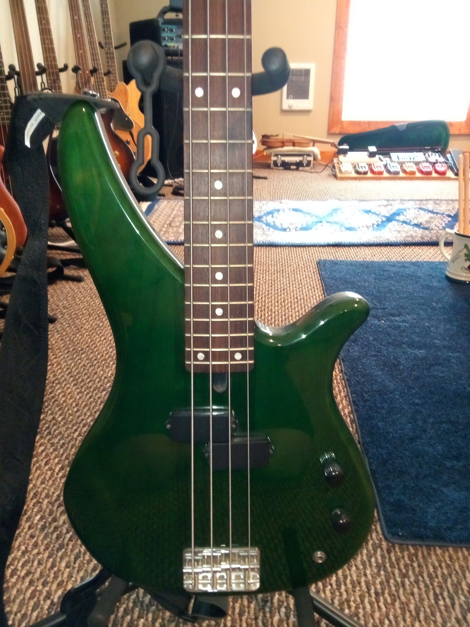 Yamaha RBX260 translucent green electric bass guitar for Sale in