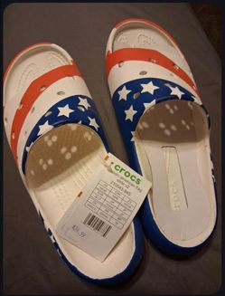 Crocs- Classic American Flag Slides