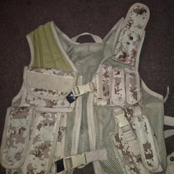 Beige Camo Army Vest