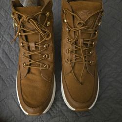  Ralph Lauren Rylee Hiker Lace-Up High-Top Brown Leather Sneakers 
Size US 8.5