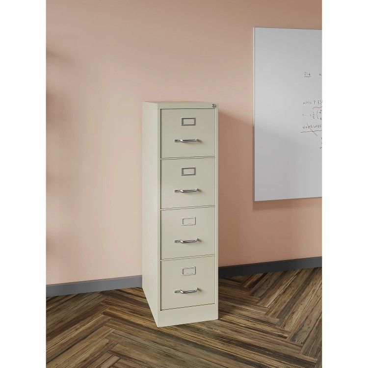 WorkPro® 26-1/2"D Vertical 4-Drawer Letter-Size File Cabinet, Putty