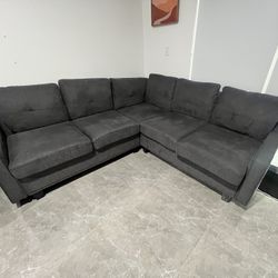 Dark Grey L-Couch 