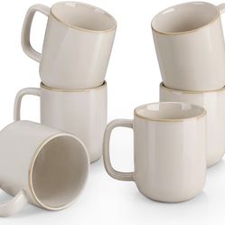New - 16 oz Coffee Mugs Set of 6, Large Ceramic Mug with Handle