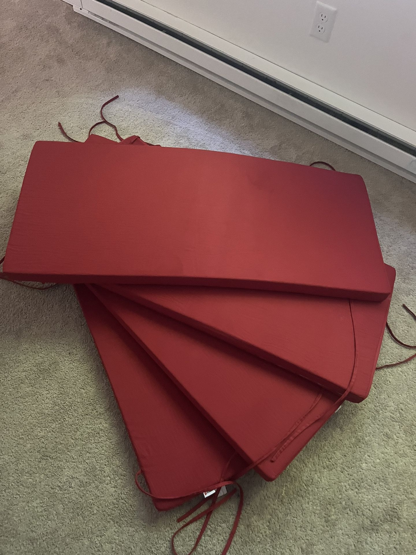 Red Polyester Bench Cushion-4