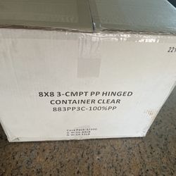 8x8 3 Compartment Clear Clamshell 