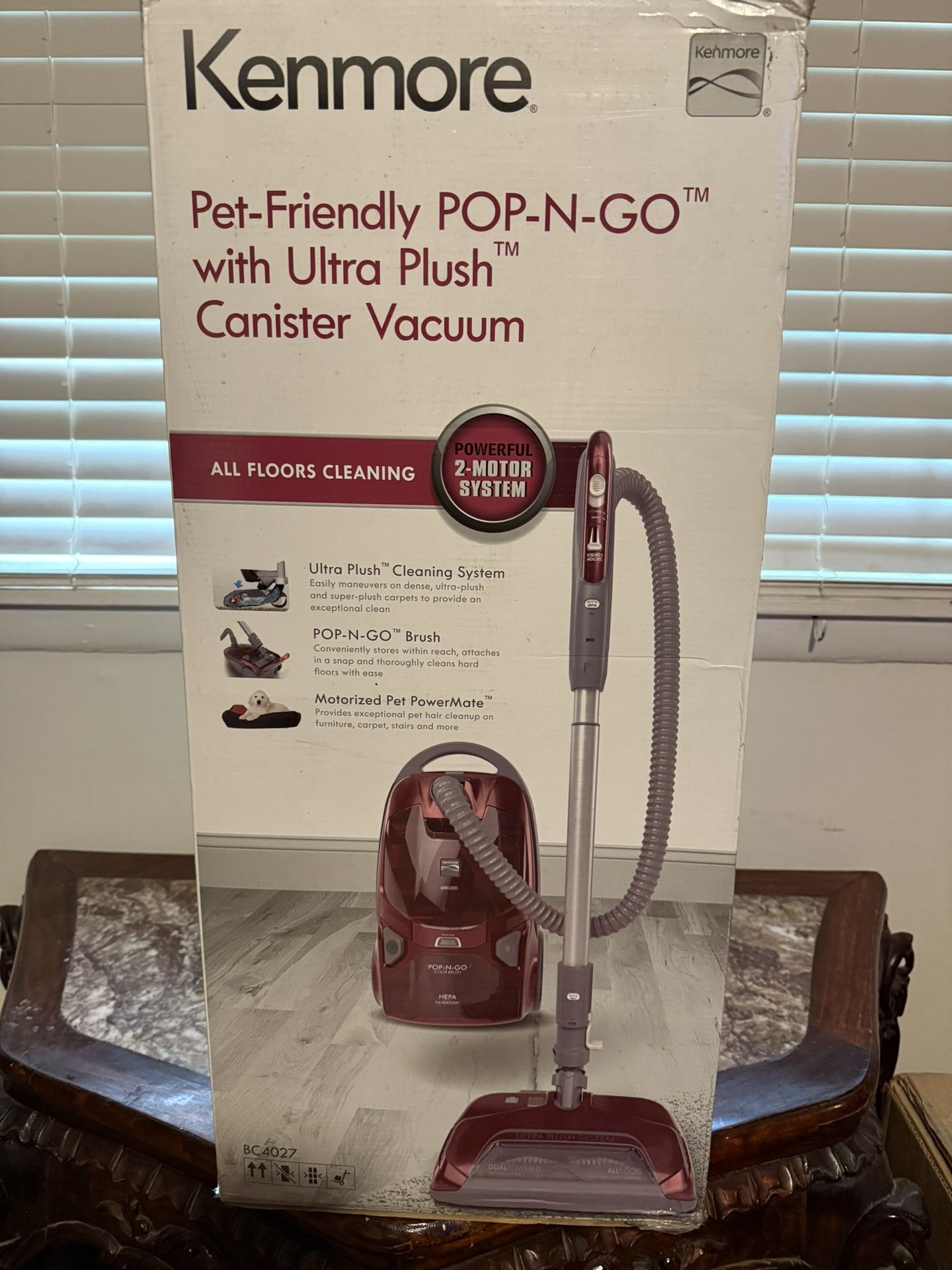 Brand New Kenmore BC4027 Pet-Friendly Pop-N-Go Canister Vacuum