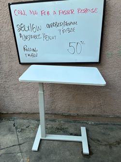 Adjustable Height Overbed Rolling Table