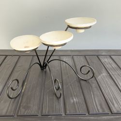 Wrought Iron Candle Holder Including Candles