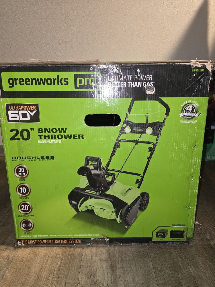 Greenworks 20” Brushless Cordless Snow Blower,