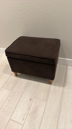 Dark Brown Fabric Storage Ottoman