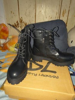 Dirty Laundry Black Lace-Up Combat Boots