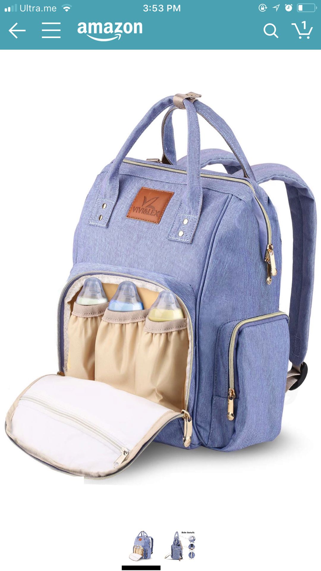 Baby diaper backpack bag