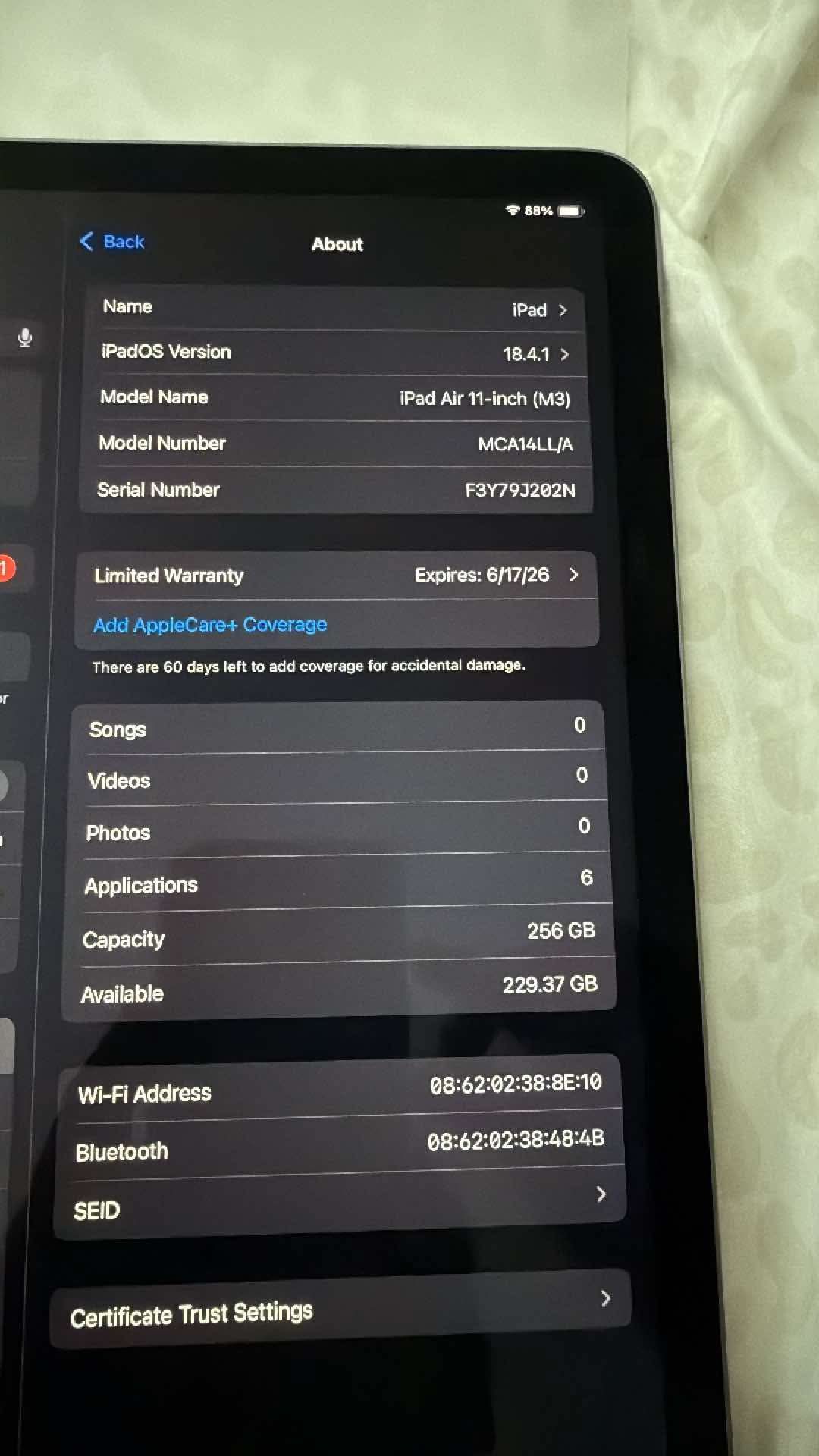 iPad Air 256gb M3
