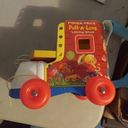 1970 Fisher Price Pull A Long Lacing Shoe