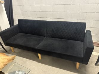 Bla K Velvet Couch $50