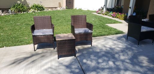 3 piece wicker sets with cushions