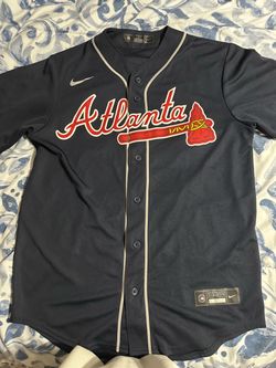 Ronald Acuña Jr Atlanta Braves Navy Blue Jersey