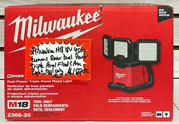 Milwaukee M18 18V 4500 Lumens Rover Dual Power Triple Panel Flood & Area Light Tool Only New