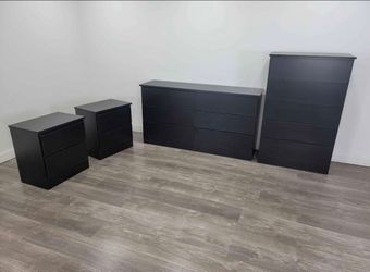 Dresser,  Chest And 2 Nightstands - Cómoda,  Gavetero Y 2 Mesitas de noche