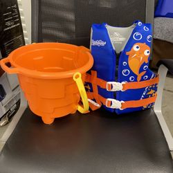STEARNS Puddle Jumper Child Hydroprene Life Vest And Sand Bucket