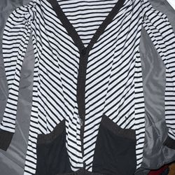 Womens Free Size Elements Cardigan Stripe Shirt Top Super Cute 