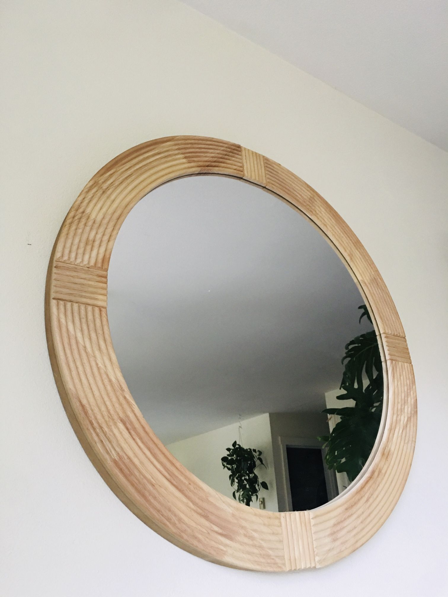 Natural Extra Large Round Mirror Wood Frame for Sale in Mukilteo, WA