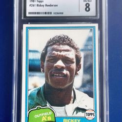 1981 Topps Rickey Henderson Baseball Card Graded CSG 8