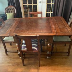Antique table and chair