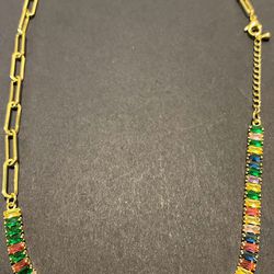 Gold Multi-Color Necklace Chocker