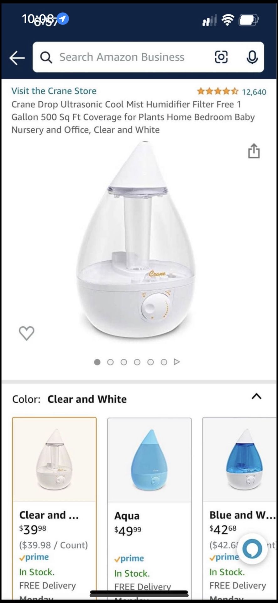 Crane Drop Ultrasonic Humidifier