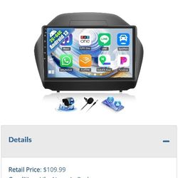 Lot # ST6225: SIXWIN Android Car Stereo for Hyundai Tucson IX35 5 Radio 2G64G 101 inch Touch Screen with Wireless CarPlay Android Auto Bluetoot