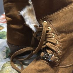 Michael Kors Girls Brown Faux Fur Boots