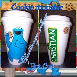 Cookie monster hot cup