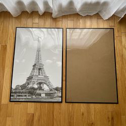 Set of Two 24 x 36-inch Poster / Photo Frames – Thin Black Aluminum with Shatter-Resistant Cover