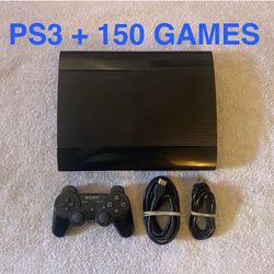 PLAYSTATION 3 with 2TB + 150 PS3 GAMES INSTALLED