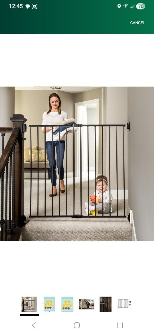 (NEW) Regalo Extra Tall Easy Swing Stairway and Hallway Walk Through Baby Gate (24"-40.5"W x 36"H)