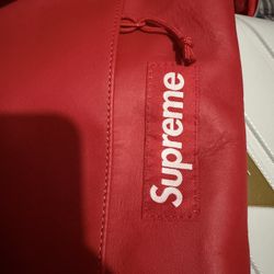 Supreme Red Leather duffle bag Brand new. $750