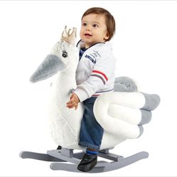 Rock My Baby Rocking , with Chair, Plush Stuffed Animal Rocker for Toddlers 1-3, Baby Rocker with Sweet Music, Wooden Rocking Horse