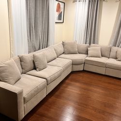 Beige Modular Sectional Sofa 