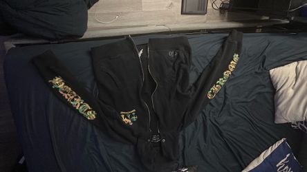 Chrome Hearts Camo Multi-Cross Zip-Up Hoodie