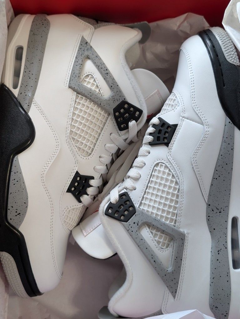 Air Jordan 4 Retro OG White Black Cement Sneakers